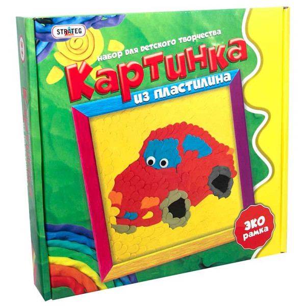 Картинка з пластиліну "Машинка" (рос.) в кор-ці 25см-25см-5см 4003 Картинка з пластиліну "Машинка" (рос.) в кор-ці 25см-25см-5см 4003