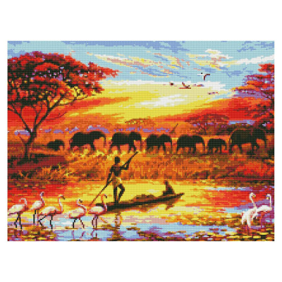 Алмазна картина "Життя Африки", 50х60 см HA0002