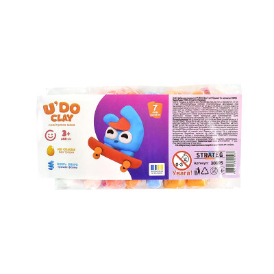 Повітряний пластилін Strateg U'DO Clay 7 шт. брикет 6 г. 30895