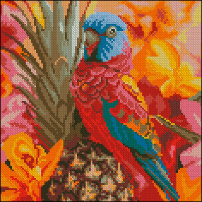 Алмазна картина Strateg Тропічна папуга 30x30 см FZ3030-22