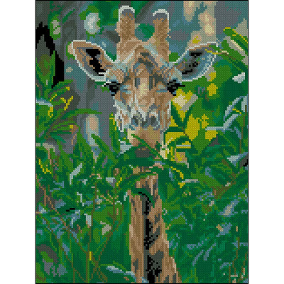 Алмазна картина Strateg Жирафа в джунглях 30x40 см FZ3040-16