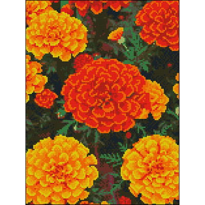 Алмазна картина Strateg Вогняні чорнобривці 30x40 см FZ3040-24