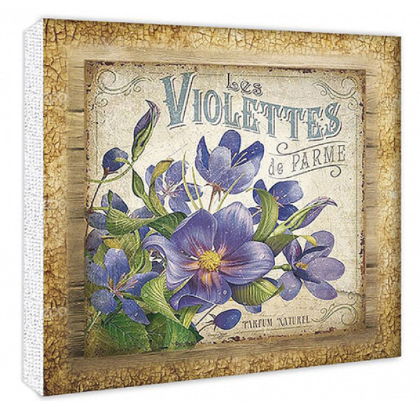 Декупаж на полотні "Пахуча фіалка" 30x30 см 94610