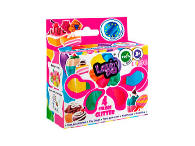 Набір тіста для ліплення ТМ Lovin'Do Асорті 4 кольори з глітером 41029 Набір тіста для ліплення ТМ Lovin'Do Асорті 4 кольори з глітером 41029
