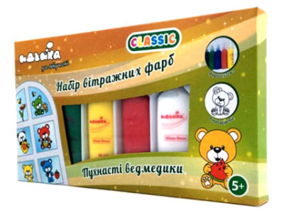 Набір вітражних фарб Пухнасті ведмежата CLASSIC 98502