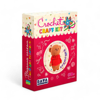 Набір дитячої творчості Умняшка "В'язання гачком Ведмедик" ВК-003 Набір дитячої творчості Умняшка "В'язання гачком Ведмедик" ВК-003