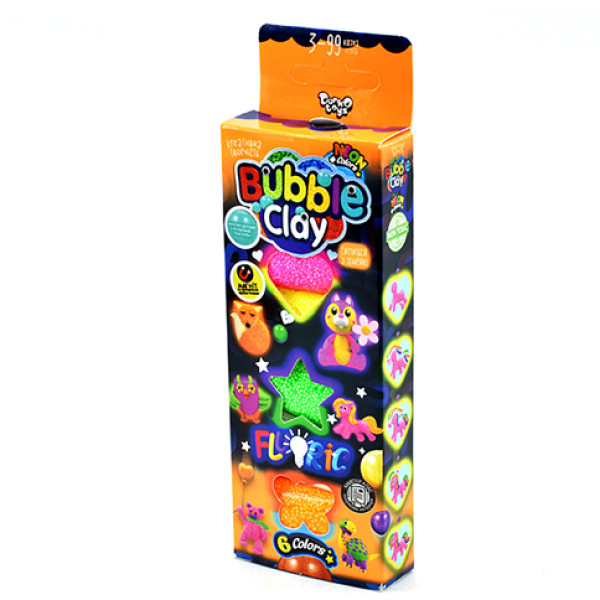 Набір для творчості Danko Toys BUBBLE CLAY FLUORIC BBC-FL-6-01U02U Набір для творчості Danko Toys BUBBLE CLAY FLUORIC BBC-FL-6-01U02U