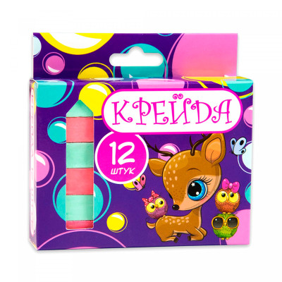 Крейда Квадрат шкільний - 12 штук Strateg різнокольорова (50114) 50114