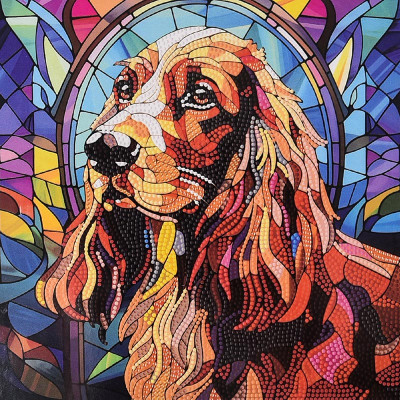 Алмазна картина Strateg Вірний пес 30х30 см DEEX16302