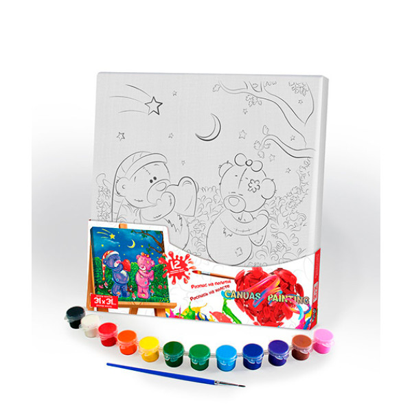Картина за номерами Danko Toys "Canvas Painting" Ведмедики 31*31 см PX-05-07