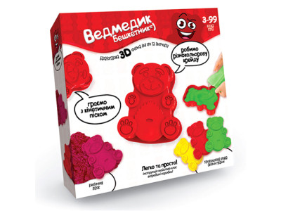 Кінетичний Пісок Danko Toys "Ведмедик-Бешкетник" з формами MSH-01-01U