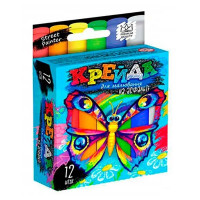 Крейда DankoToys для малювання на асфальті тонка 12 штук MEL-02-03U