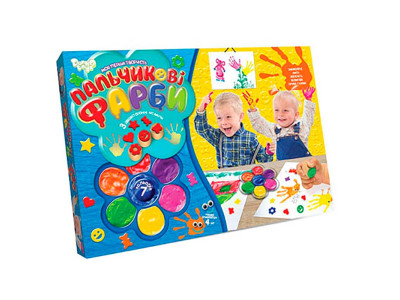 Пальчикові фарби Danko Toys "Моя перша творчість" 7 кольорів РК-01-02 Пальчикові фарби Danko Toys "Моя перша творчість" 7 кольорів РК-01-02