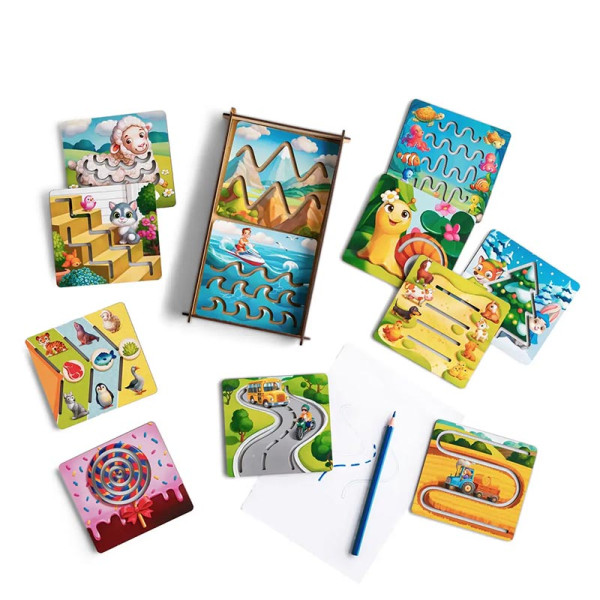 Трафарети для малювання UBEE 12 штук з дерева ПСФ094 Трафарети для малювання UBEE 12 штук з дерева ПСФ094