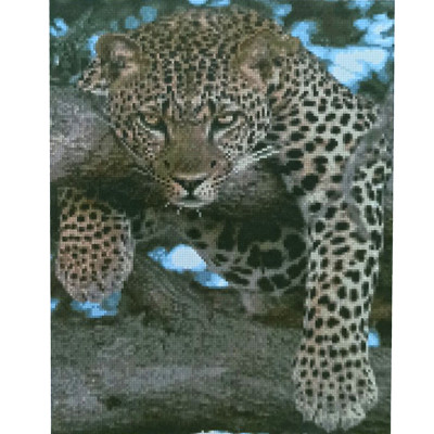 Алмазна картина Леопард на відпочинку Strateg 40х50 см D0051