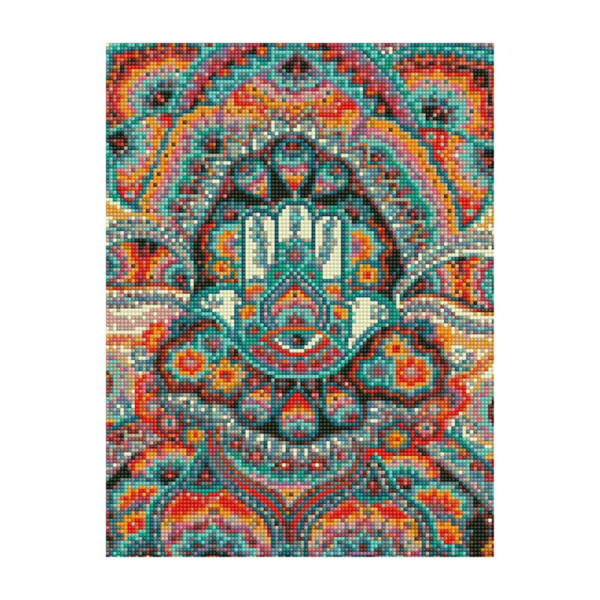 Алмазна картина "Рука Фатіми і мандала" 30х40 см HX013