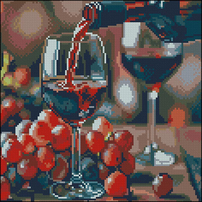 Алмазна картина Strateg Винна дегустація 30x30 см FZ3030-21