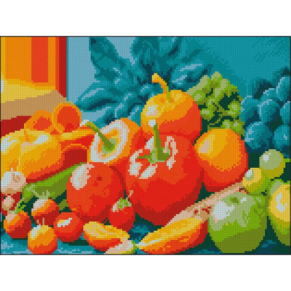 Алмазна картина Strateg Вітаммінне асорті 30x40 см FZ3040-17