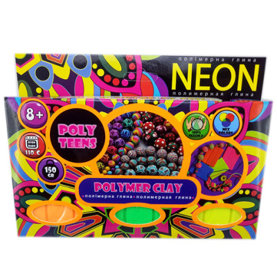 Набір полімерної глини для ліплення Poly Teens Neon РТ00002 Набір полімерної глини для ліплення Poly Teens Neon РТ00002