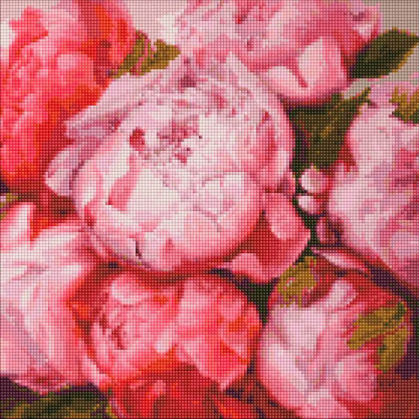 Алмазна мозаїка "Тендітні півонії" ©Юлія Томеско Ідейка AMO7130 40х40 см AMO7130