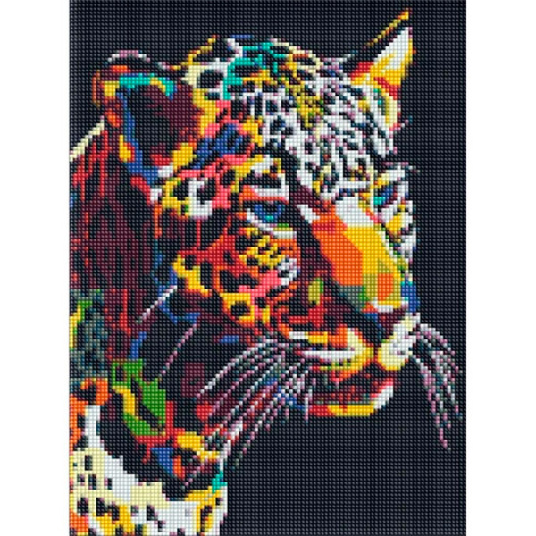 Алмазна мозаїка "Ягуар поп-арт" Ідейка AMO7214 30х40 см AMO7214