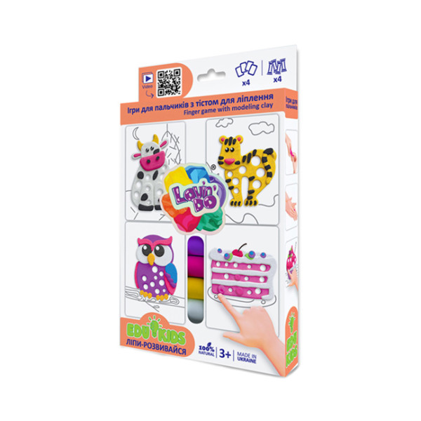 Набір для тіста для ліплення TM Lovin'Do Edu kids Ігри для пальчиків 3 41044 Набір для тіста для ліплення TM Lovin'Do Edu kids Ігри для пальчиків 3 41044