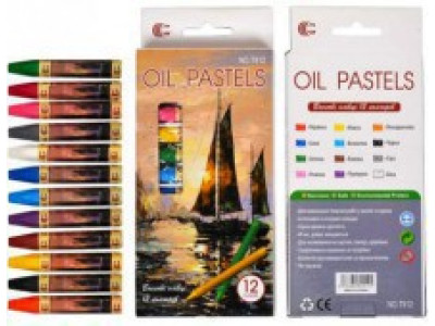Воскові олівці 12 кольорів OIL PASTELS "С" 12 кольорів Т1512 (912)