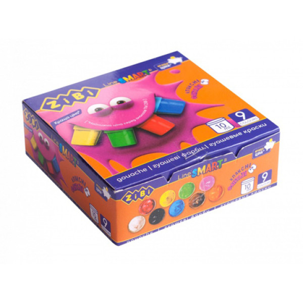 Гуаш 9 кольорів х10 мл ZB.6652 Гуаш 9 кольорів х10 мл ZB.6652