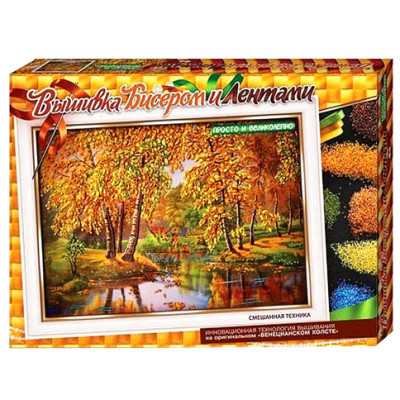 Вишивка бісером і стрічками Осінь DankoToys 2705