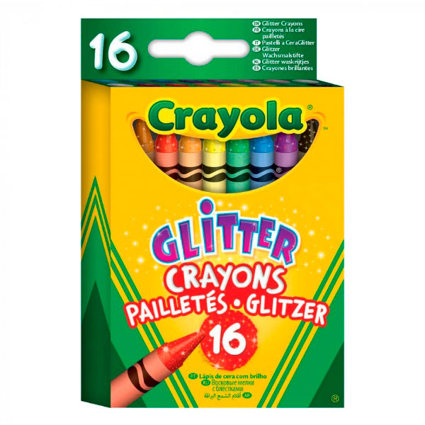 Воскова крейда з блискітками16шт. 7168 Воскова крейда з блискітками16шт. 7168