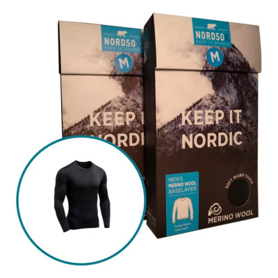 Термобілизна Nordsox Men Undershirt Black 50% Wool - 50% PES верх M